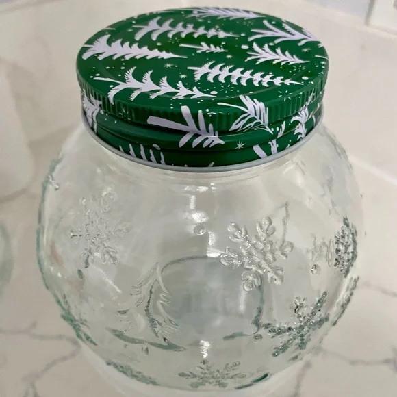Two Holiday storage glass jars 🌲❄️ - Picture 2 of 4